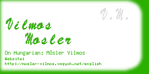 vilmos mosler business card